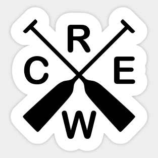 Crossed Paddles Crew Team Squad Watersports Sticker